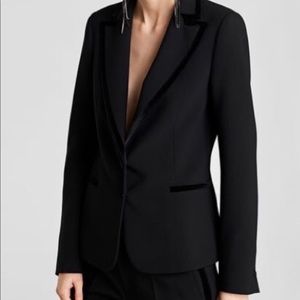 Zara velvet trimmed tuxedo blazer